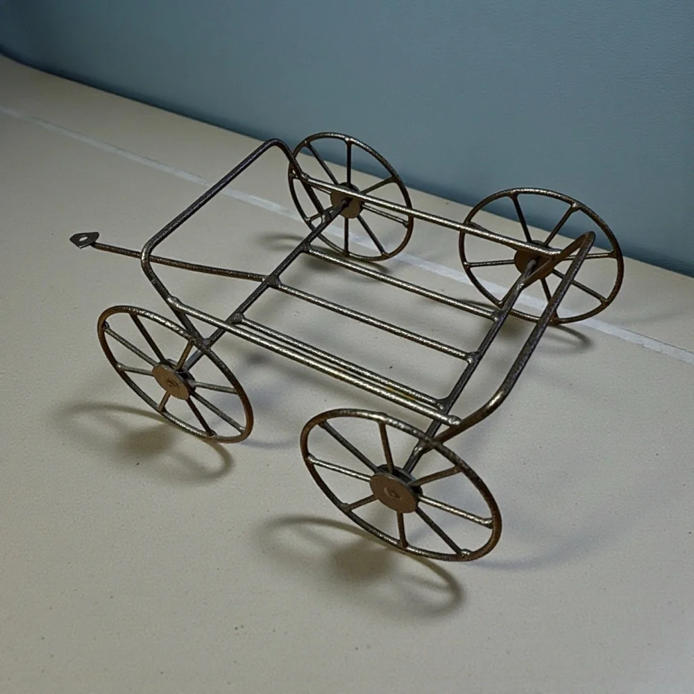 Longaberger Vintage Black Iron Bicycle Wagon Plant Holder Indoor/Outdoor